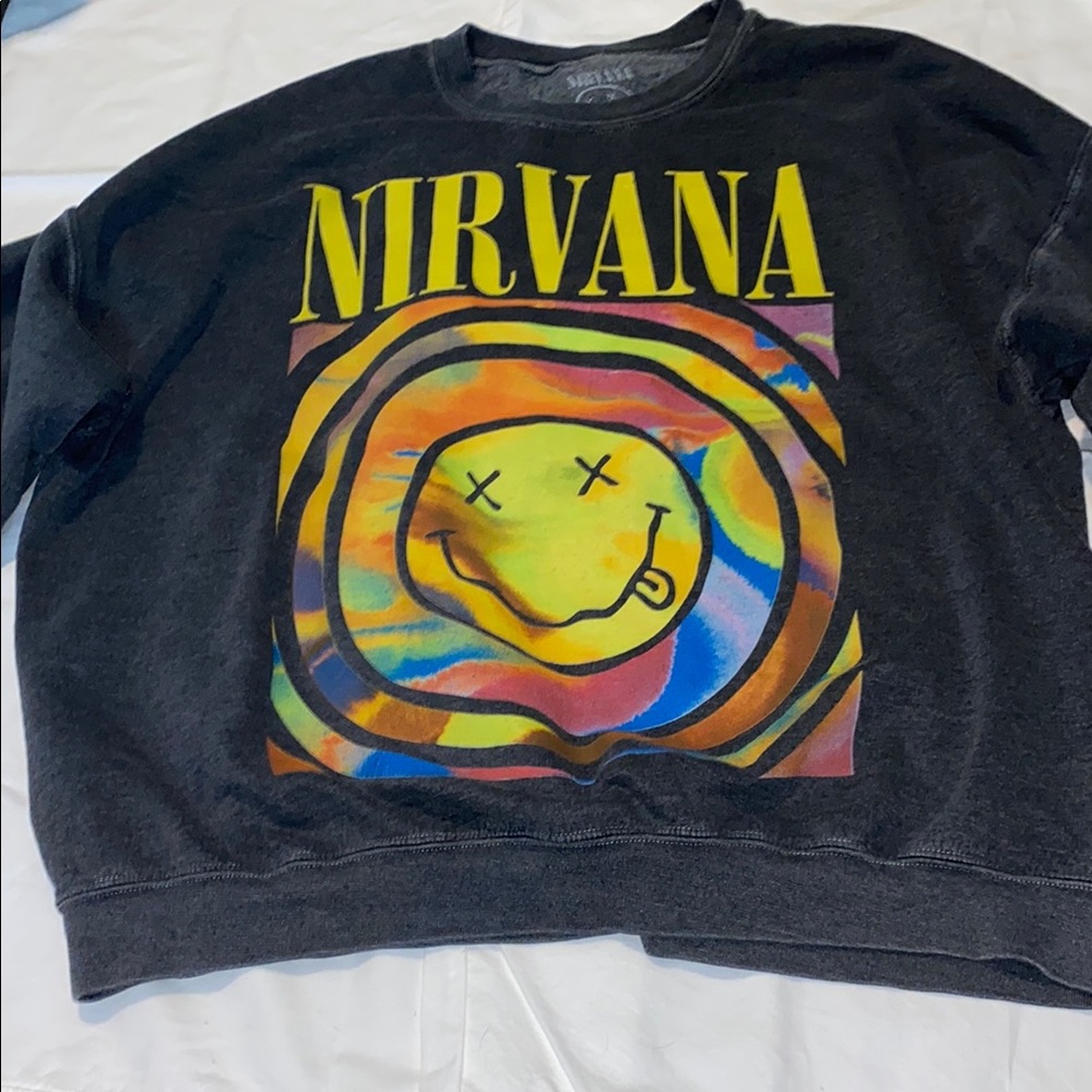NIRVANA Black Sweatshirt with Colorful Graphic